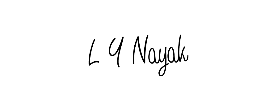 How to make L Y Nayak name signature. Use Angelique-Rose-font-FFP style for creating short signs online. This is the latest handwritten sign. L Y Nayak signature style 5 images and pictures png