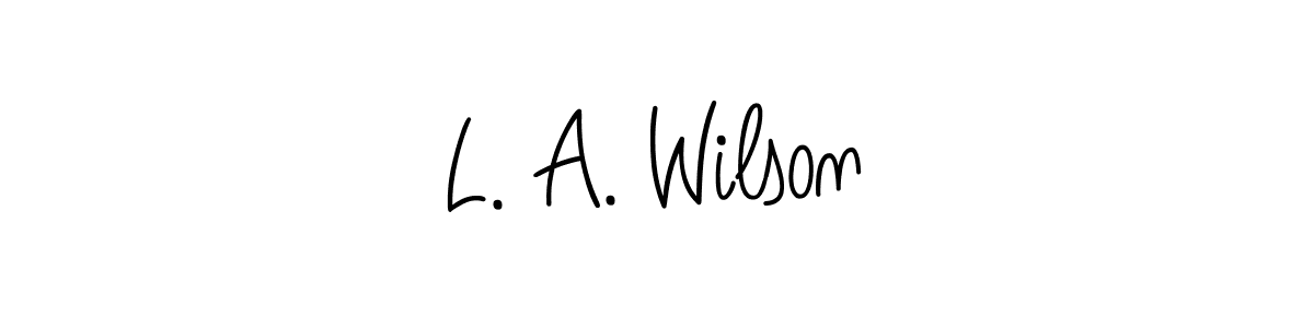 L. A. Wilson stylish signature style. Best Handwritten Sign (Angelique-Rose-font-FFP) for my name. Handwritten Signature Collection Ideas for my name L. A. Wilson. L. A. Wilson signature style 5 images and pictures png