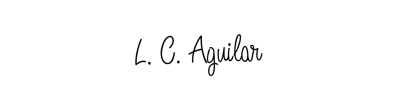 The best way (Angelique-Rose-font-FFP) to make a short signature is to pick only two or three words in your name. The name L. C. Aguilar include a total of six letters. For converting this name. L. C. Aguilar signature style 5 images and pictures png