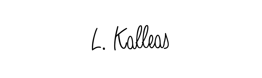 Use a signature maker to create a handwritten signature online. With this signature software, you can design (Angelique-Rose-font-FFP) your own signature for name L. Kalleas. L. Kalleas signature style 5 images and pictures png