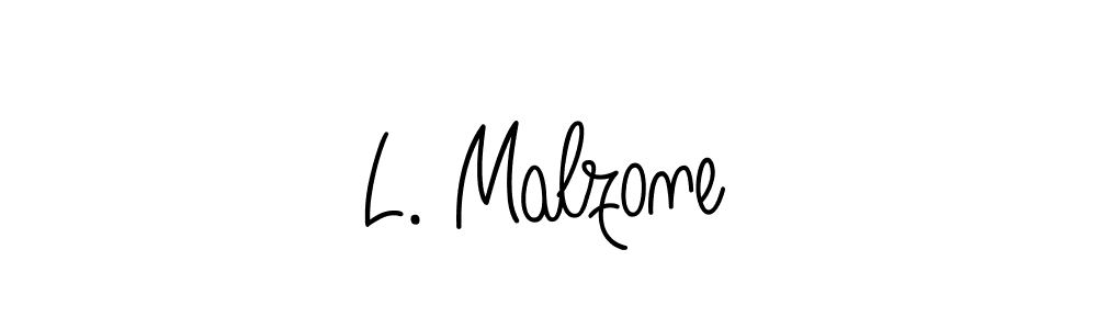 How to make L. Malzone name signature. Use Angelique-Rose-font-FFP style for creating short signs online. This is the latest handwritten sign. L. Malzone signature style 5 images and pictures png