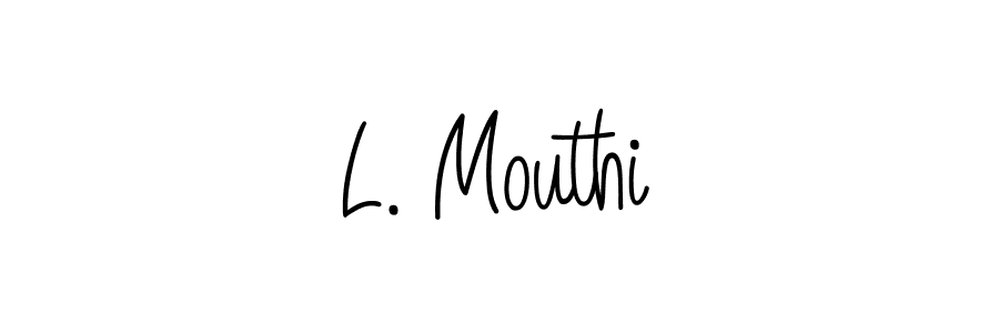 Design your own signature with our free online signature maker. With this signature software, you can create a handwritten (Angelique-Rose-font-FFP) signature for name L. Mouthi. L. Mouthi signature style 5 images and pictures png