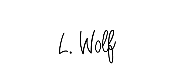 How to make L. Wolf name signature. Use Angelique-Rose-font-FFP style for creating short signs online. This is the latest handwritten sign. L. Wolf signature style 5 images and pictures png