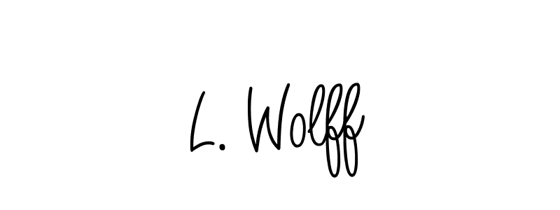 How to Draw L. Wolff signature style? Angelique-Rose-font-FFP is a latest design signature styles for name L. Wolff. L. Wolff signature style 5 images and pictures png