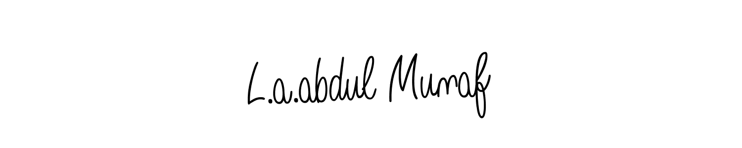 How to make L.a.abdul Munaf signature? Angelique-Rose-font-FFP is a professional autograph style. Create handwritten signature for L.a.abdul Munaf name. L.a.abdul Munaf signature style 5 images and pictures png