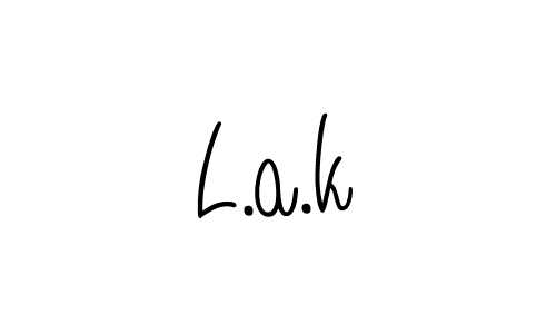 if you are searching for the best signature style for your name L.a.k. so please give up your signature search. here we have designed multiple signature styles  using Angelique-Rose-font-FFP. L.a.k signature style 5 images and pictures png