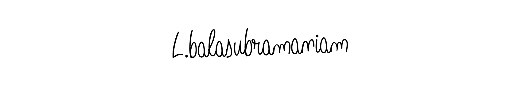 The best way (Angelique-Rose-font-FFP) to make a short signature is to pick only two or three words in your name. The name L.balasubramaniam include a total of six letters. For converting this name. L.balasubramaniam signature style 5 images and pictures png