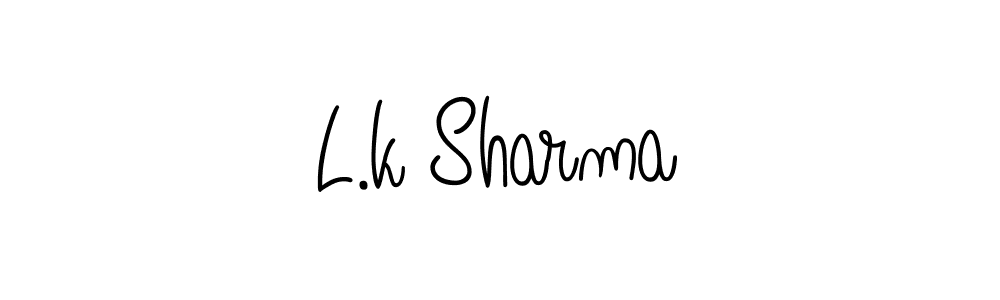 Make a beautiful signature design for name L.k Sharma. With this signature (Angelique-Rose-font-FFP) style, you can create a handwritten signature for free. L.k Sharma signature style 5 images and pictures png