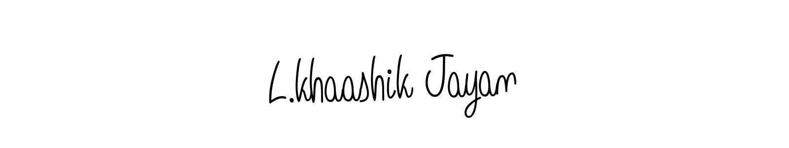 if you are searching for the best signature style for your name L.khaashik Jayan. so please give up your signature search. here we have designed multiple signature styles  using Angelique-Rose-font-FFP. L.khaashik Jayan signature style 5 images and pictures png