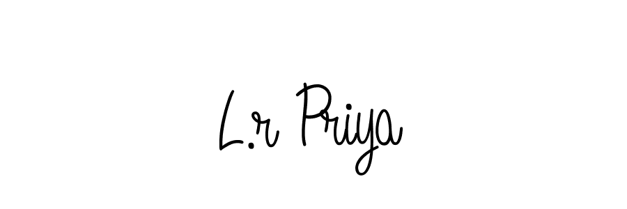 How to make L.r Priya name signature. Use Angelique-Rose-font-FFP style for creating short signs online. This is the latest handwritten sign. L.r Priya signature style 5 images and pictures png