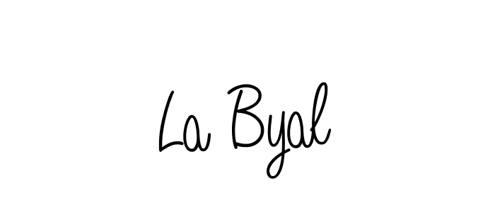 Create a beautiful signature design for name La Byal. With this signature (Angelique-Rose-font-FFP) fonts, you can make a handwritten signature for free. La Byal signature style 5 images and pictures png
