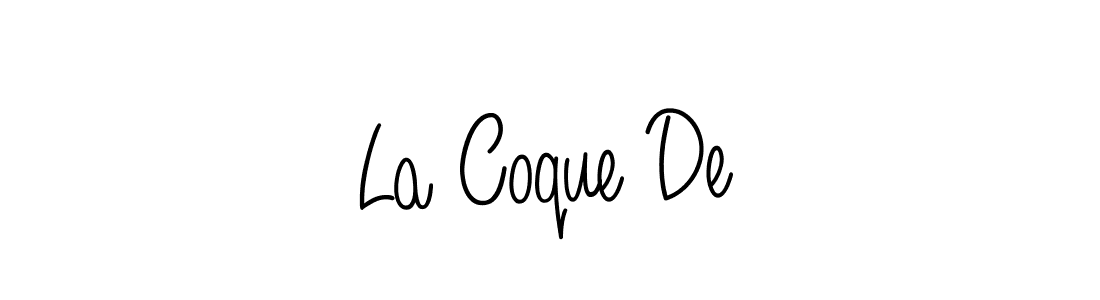 if you are searching for the best signature style for your name La Coque De. so please give up your signature search. here we have designed multiple signature styles  using Angelique-Rose-font-FFP. La Coque De signature style 5 images and pictures png