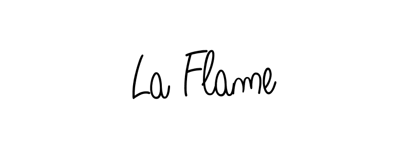 Make a beautiful signature design for name La Flame. With this signature (Angelique-Rose-font-FFP) style, you can create a handwritten signature for free. La Flame signature style 5 images and pictures png
