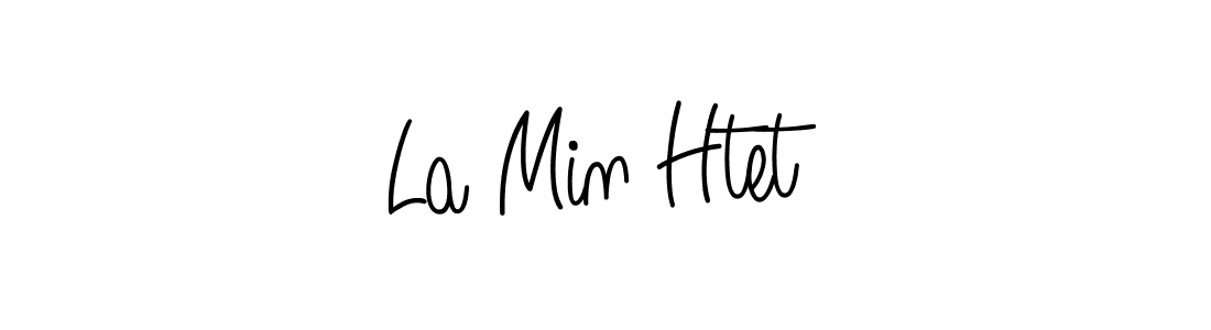 La Min Htet stylish signature style. Best Handwritten Sign (Angelique-Rose-font-FFP) for my name. Handwritten Signature Collection Ideas for my name La Min Htet. La Min Htet signature style 5 images and pictures png