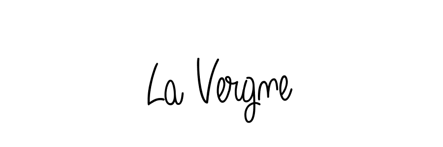 The best way (Angelique-Rose-font-FFP) to make a short signature is to pick only two or three words in your name. The name La Vergne include a total of six letters. For converting this name. La Vergne signature style 5 images and pictures png