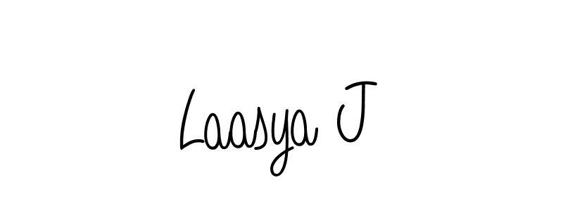 Make a beautiful signature design for name Laasya J. With this signature (Angelique-Rose-font-FFP) style, you can create a handwritten signature for free. Laasya J signature style 5 images and pictures png