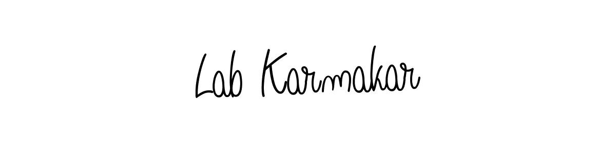 Lab Karmakar stylish signature style. Best Handwritten Sign (Angelique-Rose-font-FFP) for my name. Handwritten Signature Collection Ideas for my name Lab Karmakar. Lab Karmakar signature style 5 images and pictures png