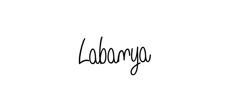 You should practise on your own different ways (Angelique-Rose-font-FFP) to write your name (Labanya ) in signature. don't let someone else do it for you. Labanya  signature style 5 images and pictures png