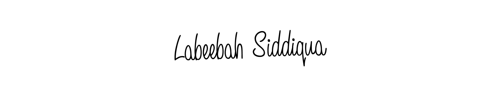 Angelique-Rose-font-FFP is a professional signature style that is perfect for those who want to add a touch of class to their signature. It is also a great choice for those who want to make their signature more unique. Get Labeebah Siddiqua name to fancy signature for free. Labeebah Siddiqua signature style 5 images and pictures png