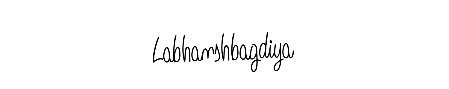 The best way (Angelique-Rose-font-FFP) to make a short signature is to pick only two or three words in your name. The name Labhanshbagdiya include a total of six letters. For converting this name. Labhanshbagdiya signature style 5 images and pictures png
