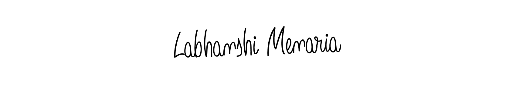 How to make Labhanshi Menaria name signature. Use Angelique-Rose-font-FFP style for creating short signs online. This is the latest handwritten sign. Labhanshi Menaria signature style 5 images and pictures png