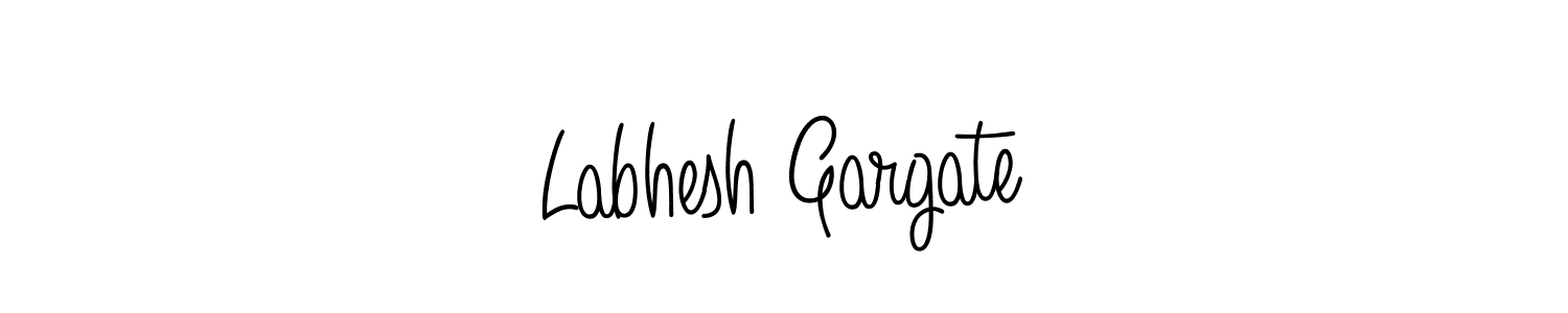 The best way (Angelique-Rose-font-FFP) to make a short signature is to pick only two or three words in your name. The name Labhesh Gargate include a total of six letters. For converting this name. Labhesh Gargate signature style 5 images and pictures png