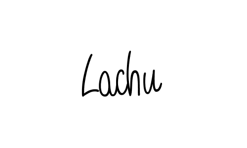 Use a signature maker to create a handwritten signature online. With this signature software, you can design (Angelique-Rose-font-FFP) your own signature for name Lachu. Lachu signature style 5 images and pictures png