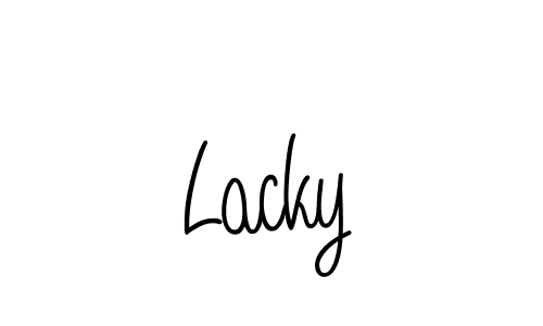 if you are searching for the best signature style for your name Lacky. so please give up your signature search. here we have designed multiple signature styles  using Angelique-Rose-font-FFP. Lacky signature style 5 images and pictures png