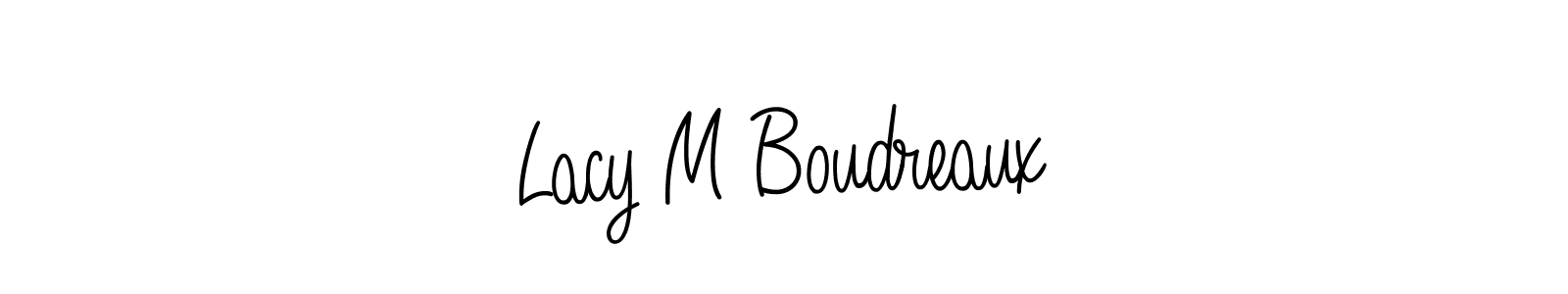 Lacy M Boudreaux stylish signature style. Best Handwritten Sign (Angelique-Rose-font-FFP) for my name. Handwritten Signature Collection Ideas for my name Lacy M Boudreaux. Lacy M Boudreaux signature style 5 images and pictures png