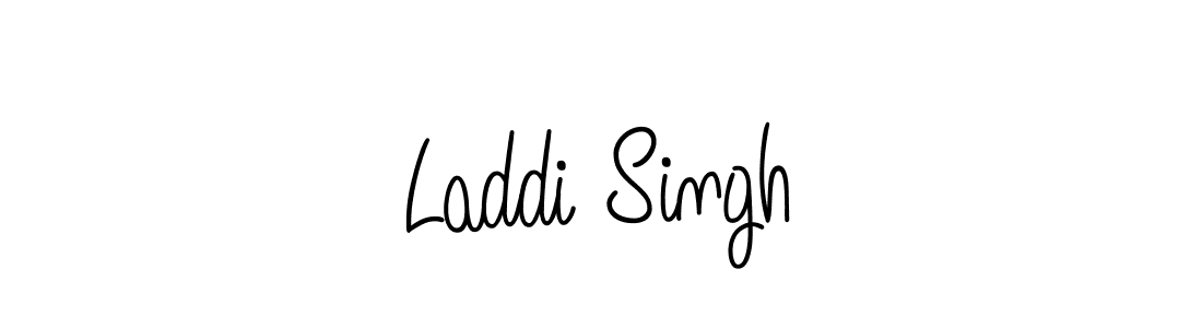 You should practise on your own different ways (Angelique-Rose-font-FFP) to write your name (Laddi Singh) in signature. don't let someone else do it for you. Laddi Singh signature style 5 images and pictures png