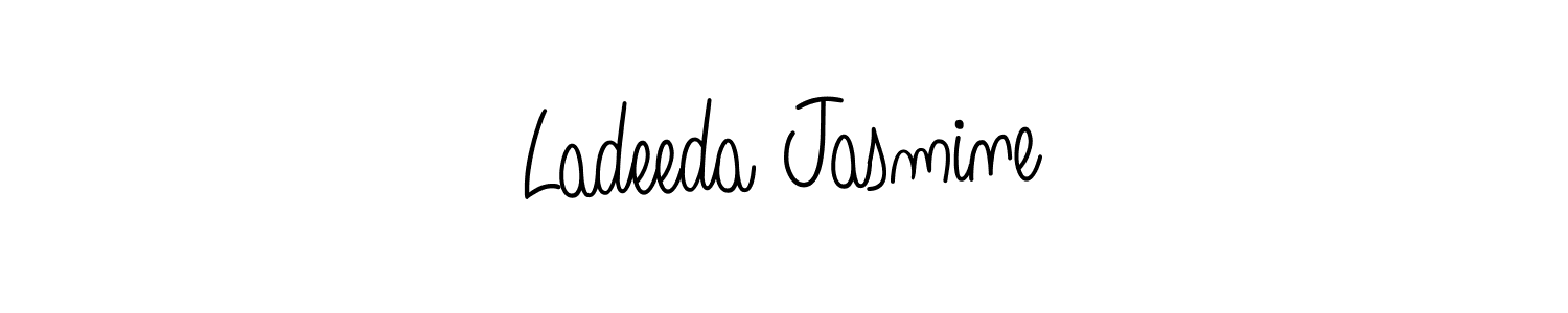 How to make Ladeeda Jasmine name signature. Use Angelique-Rose-font-FFP style for creating short signs online. This is the latest handwritten sign. Ladeeda Jasmine signature style 5 images and pictures png