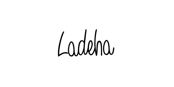 if you are searching for the best signature style for your name Ladeha. so please give up your signature search. here we have designed multiple signature styles  using Angelique-Rose-font-FFP. Ladeha signature style 5 images and pictures png