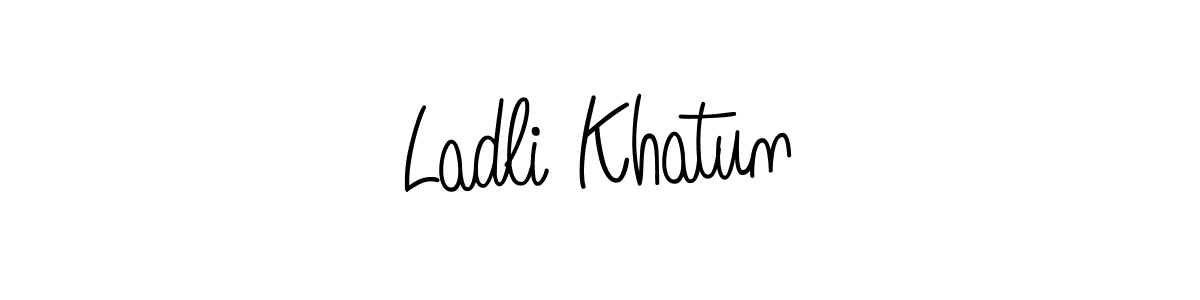 How to Draw Ladli Khatun signature style? Angelique-Rose-font-FFP is a latest design signature styles for name Ladli Khatun. Ladli Khatun signature style 5 images and pictures png