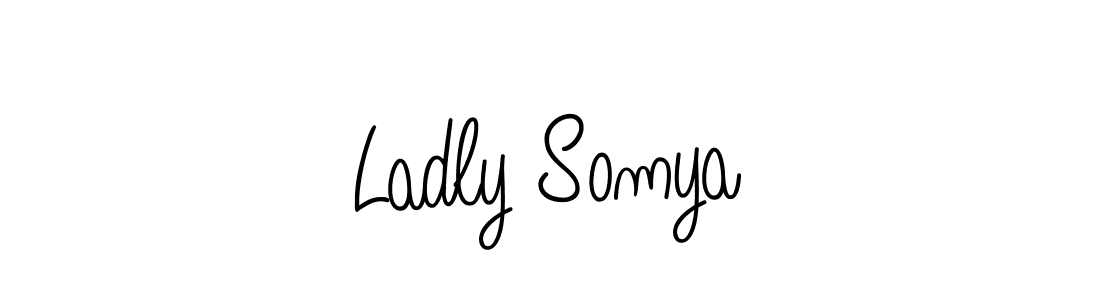 How to make Ladly Somya signature? Angelique-Rose-font-FFP is a professional autograph style. Create handwritten signature for Ladly Somya name. Ladly Somya signature style 5 images and pictures png