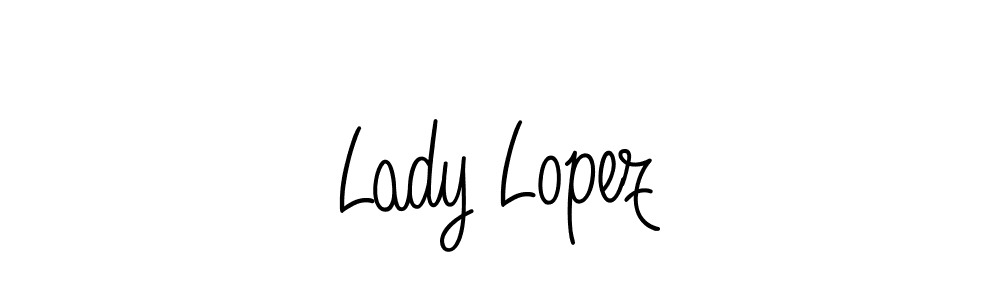 You should practise on your own different ways (Angelique-Rose-font-FFP) to write your name (Lady Lopez) in signature. don't let someone else do it for you. Lady Lopez signature style 5 images and pictures png