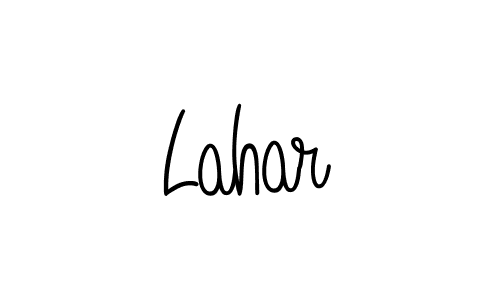 Make a beautiful signature design for name Lahar. With this signature (Angelique-Rose-font-FFP) style, you can create a handwritten signature for free. Lahar signature style 5 images and pictures png