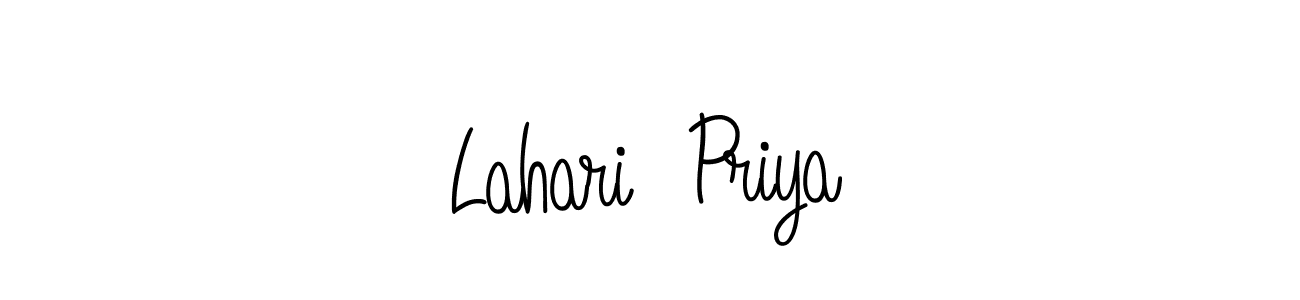 Similarly Angelique-Rose-font-FFP is the best handwritten signature design. Signature creator online .You can use it as an online autograph creator for name Lahari  Priya. Lahari  Priya signature style 5 images and pictures png