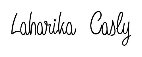 Enhance your business communications with Laharika  Casly signature in Angelique-Rose-font-FFP lettering. Clean, modern, and universally compatible. Laharika  Casly signature style 5 images and pictures png