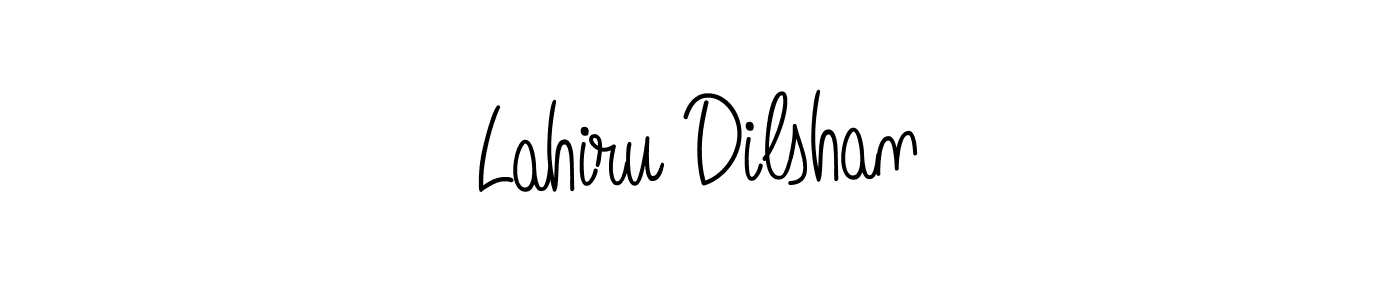 You should practise on your own different ways (Angelique-Rose-font-FFP) to write your name (Lahiru Dilshan) in signature. don't let someone else do it for you. Lahiru Dilshan signature style 5 images and pictures png