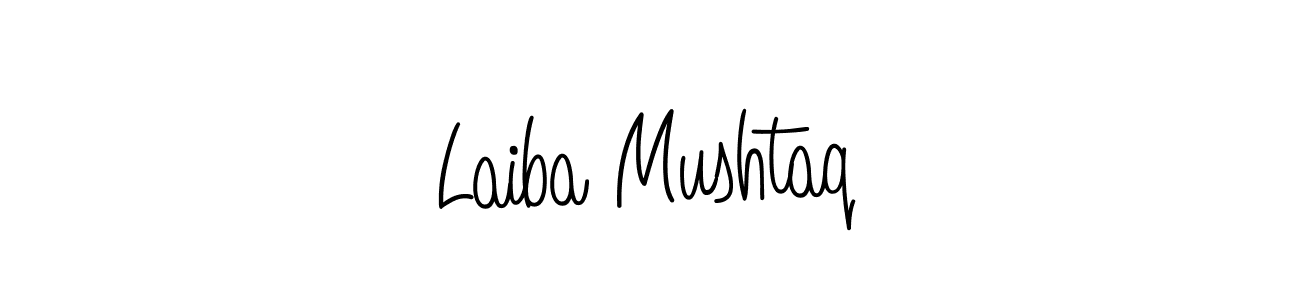 How to make Laiba Mushtaq name signature. Use Angelique-Rose-font-FFP style for creating short signs online. This is the latest handwritten sign. Laiba Mushtaq signature style 5 images and pictures png