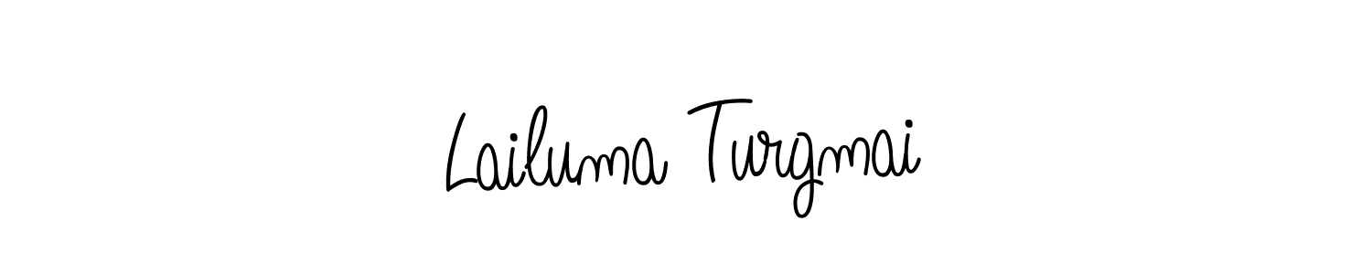 You should practise on your own different ways (Angelique-Rose-font-FFP) to write your name (Lailuma Turgmai) in signature. don't let someone else do it for you. Lailuma Turgmai signature style 5 images and pictures png