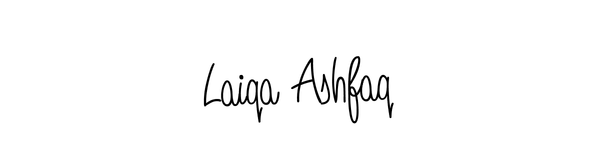 The best way (Angelique-Rose-font-FFP) to make a short signature is to pick only two or three words in your name. The name Laiqa Ashfaq include a total of six letters. For converting this name. Laiqa Ashfaq signature style 5 images and pictures png