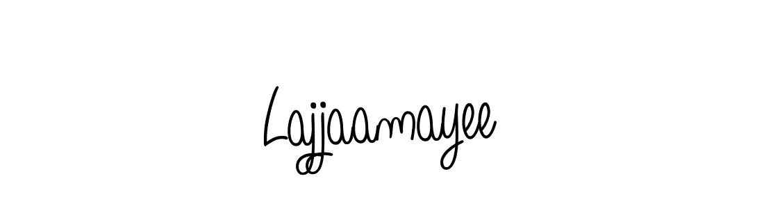 How to Draw Lajjaamayee signature style? Angelique-Rose-font-FFP is a latest design signature styles for name Lajjaamayee. Lajjaamayee signature style 5 images and pictures png