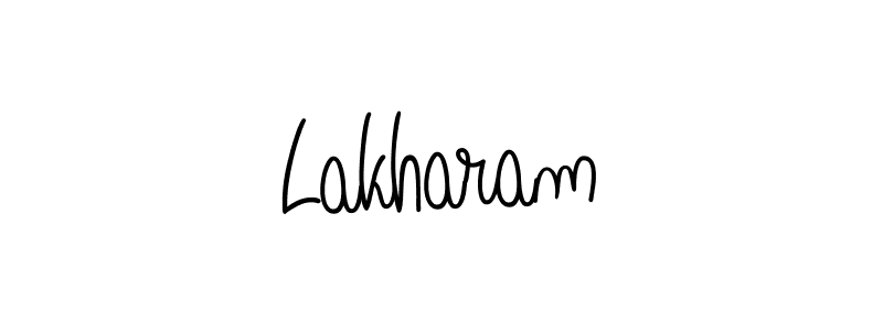 Use a signature maker to create a handwritten signature online. With this signature software, you can design (Angelique-Rose-font-FFP) your own signature for name Lakharam. Lakharam signature style 5 images and pictures png