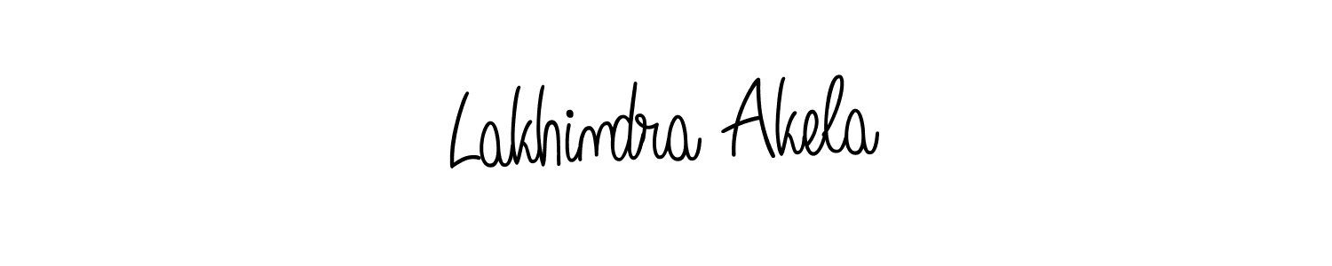 Make a beautiful signature design for name Lakhindra Akela. With this signature (Angelique-Rose-font-FFP) style, you can create a handwritten signature for free. Lakhindra Akela signature style 5 images and pictures png