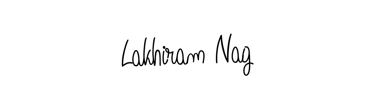 You should practise on your own different ways (Angelique-Rose-font-FFP) to write your name (Lakhiram Nag) in signature. don't let someone else do it for you. Lakhiram Nag signature style 5 images and pictures png