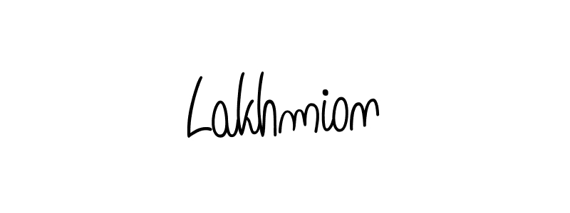 Use a signature maker to create a handwritten signature online. With this signature software, you can design (Angelique-Rose-font-FFP) your own signature for name Lakhmion. Lakhmion signature style 5 images and pictures png