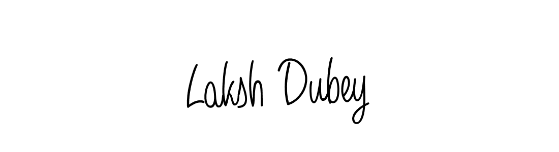 You should practise on your own different ways (Angelique-Rose-font-FFP) to write your name (Laksh Dubey) in signature. don't let someone else do it for you. Laksh Dubey signature style 5 images and pictures png