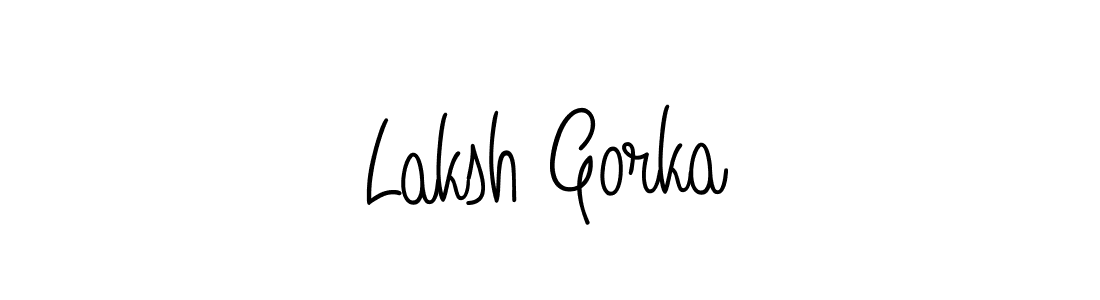 Check out images of Autograph of Laksh Gorka name. Actor Laksh Gorka Signature Style. Angelique-Rose-font-FFP is a professional sign style online. Laksh Gorka signature style 5 images and pictures png