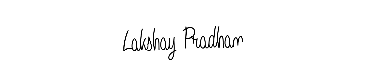 How to make Lakshay Pradhan name signature. Use Angelique-Rose-font-FFP style for creating short signs online. This is the latest handwritten sign. Lakshay Pradhan signature style 5 images and pictures png